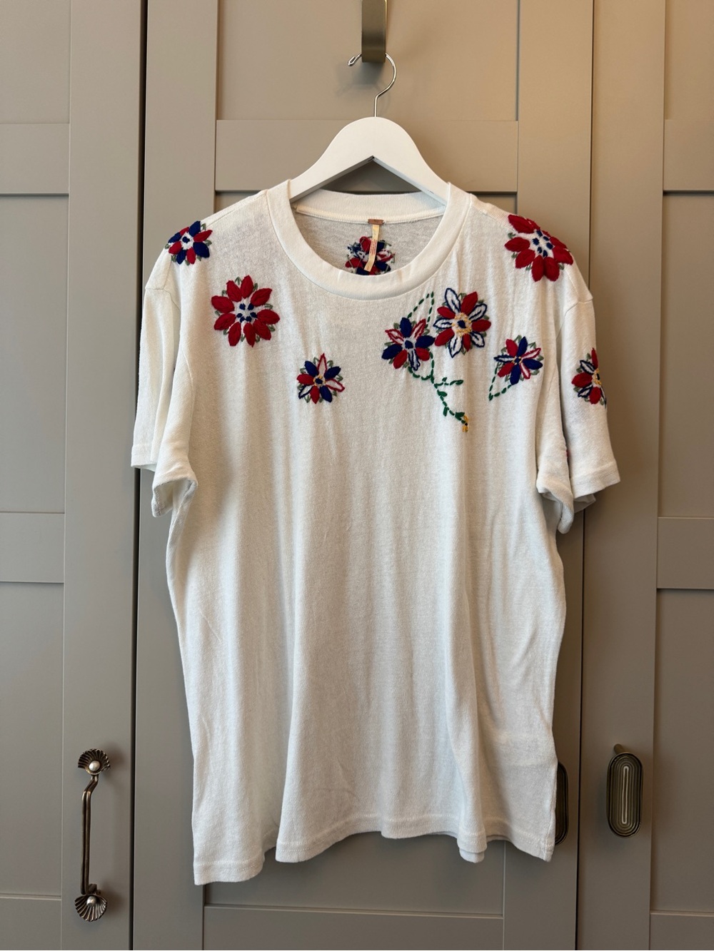 Every Year After Percy Fraser Floral Tee 100% Cotton Free People Embroidered